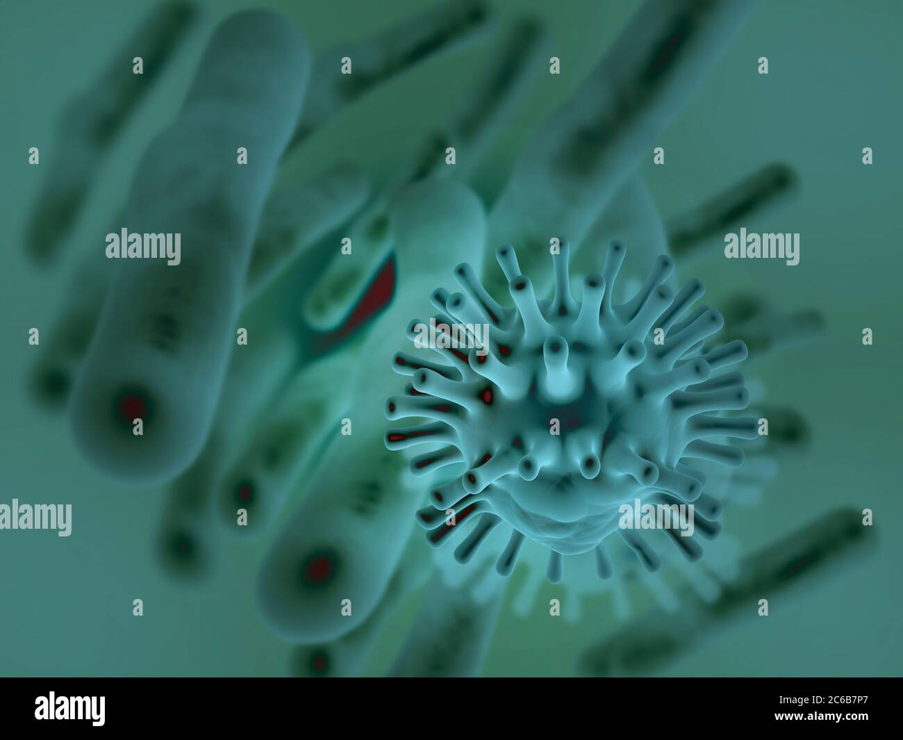 Virus and bacterium background - High Quality 3D Render Stock Photo - Alamy
