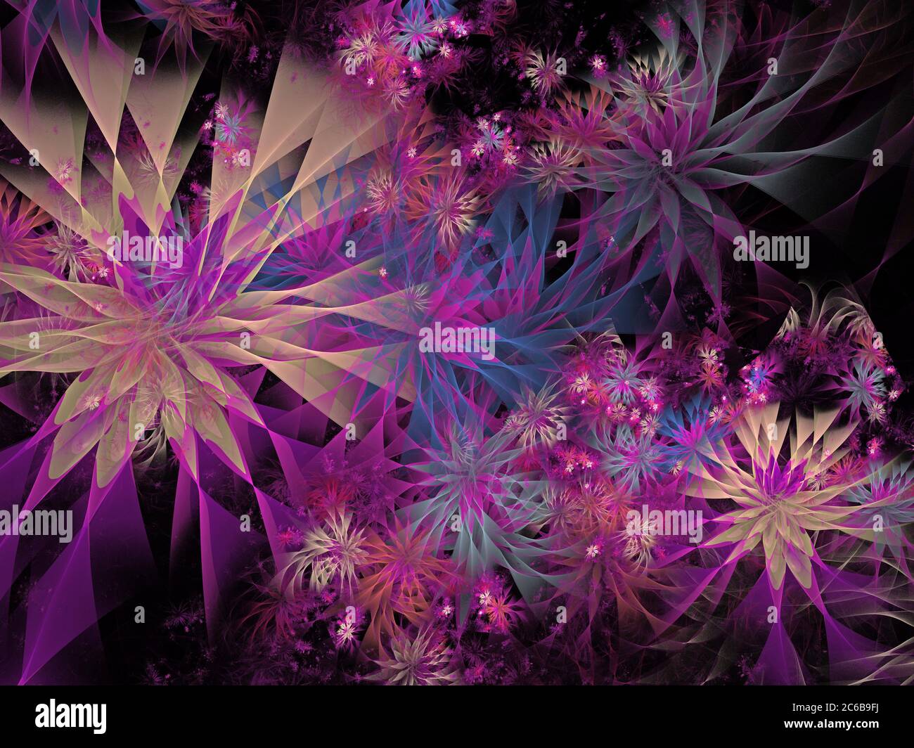 Flame Fractal  - Flowers Design Stock Photo