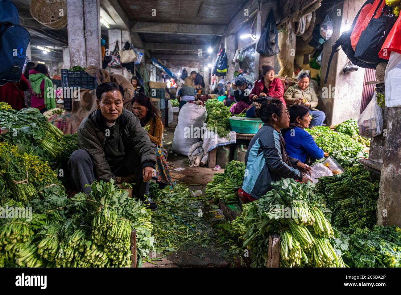 Market women in the Market in Aizawl, Mizoram, India, Asia Stock Photo