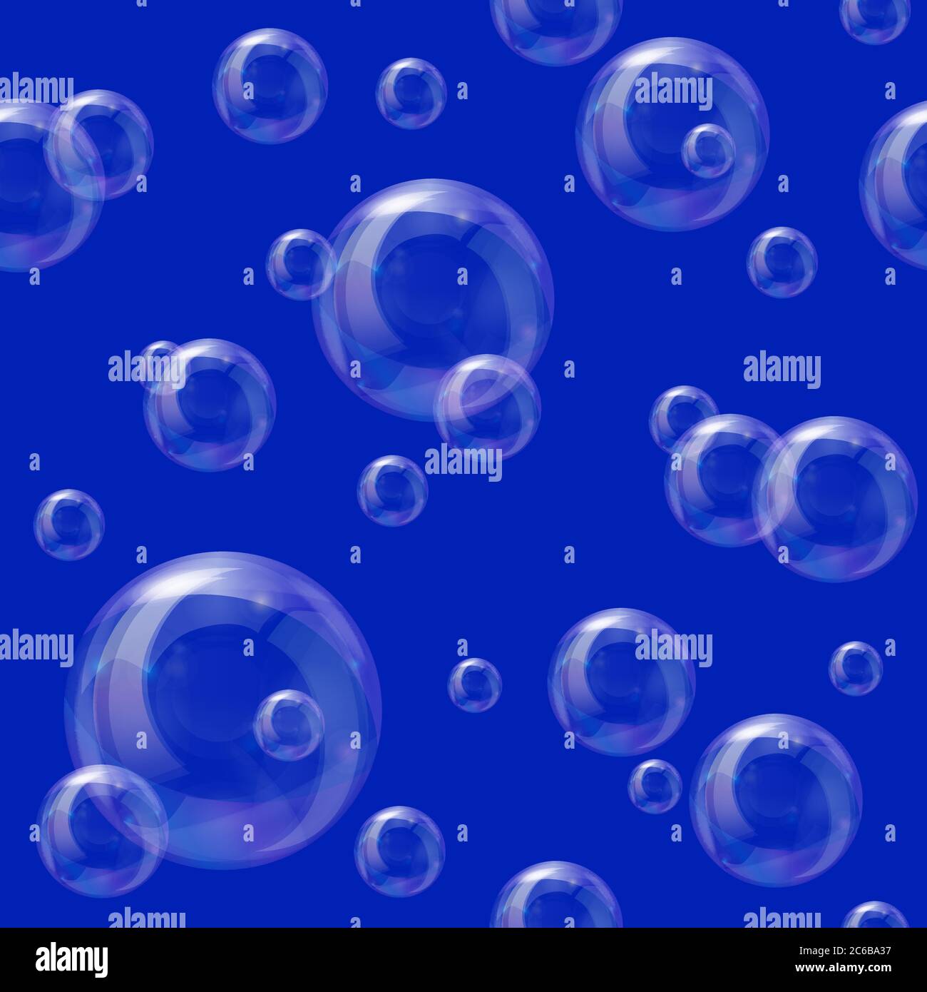 Soap bubbles seamless background on blue. EPS10 vector format. Stock Vector