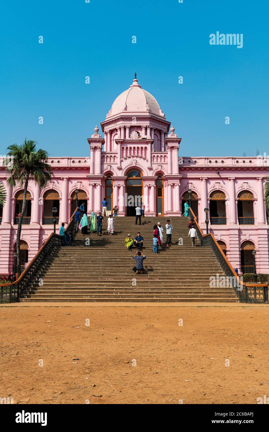 Entrance of the Pink Palace, Ahsan Manzil, Dhaka, Bangladesh, Asia Stock Photo