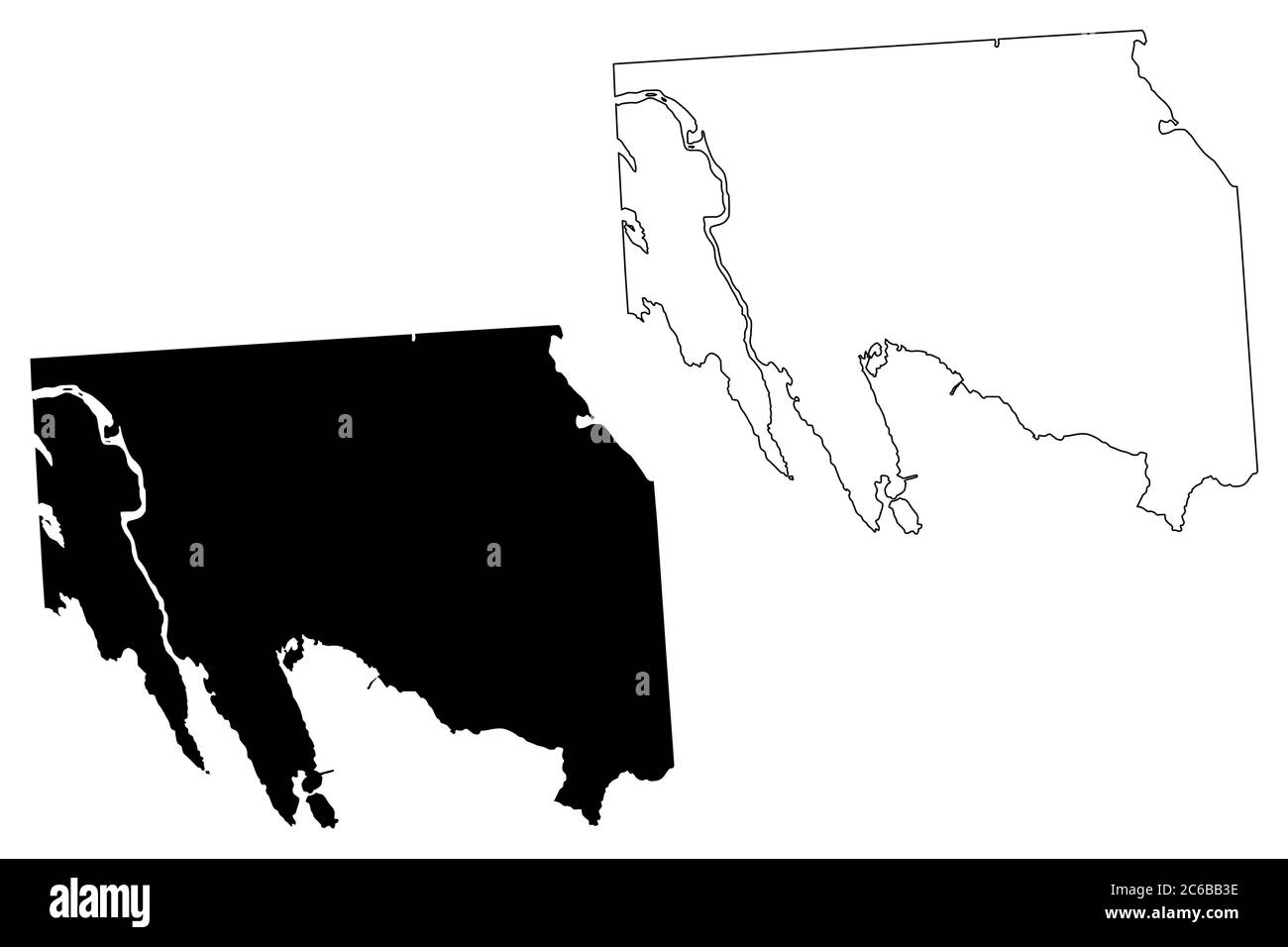 Iqaluit City (Canada, Nunavut Territory) map vector illustration ...