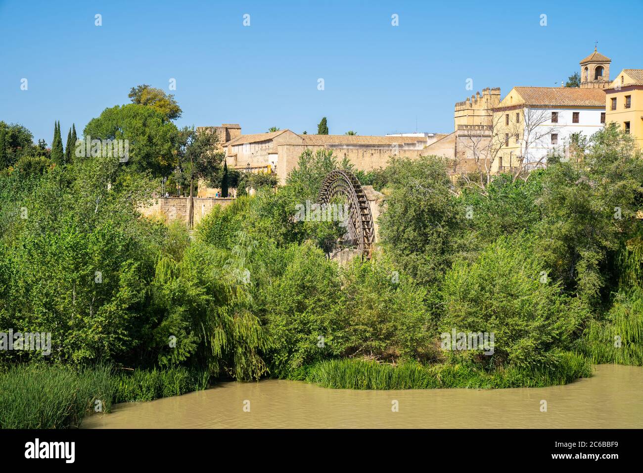 Molino de la Albolafia, one of the Guadalquivir River watermills, Cordoba, Andalusia, Spain, Europe Stock Photo