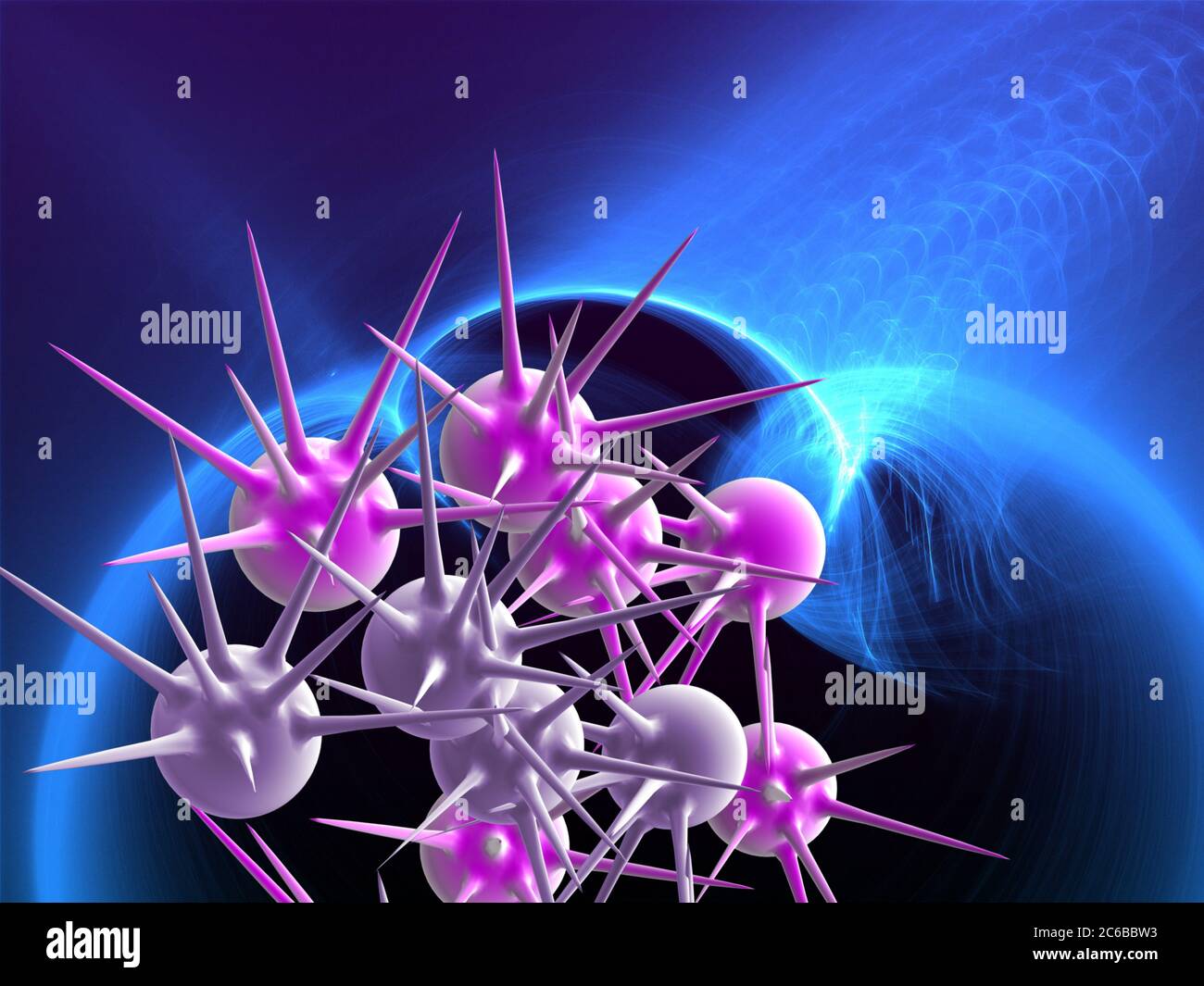 cancer cell attack 3d illustration Stock Photo - Alamy