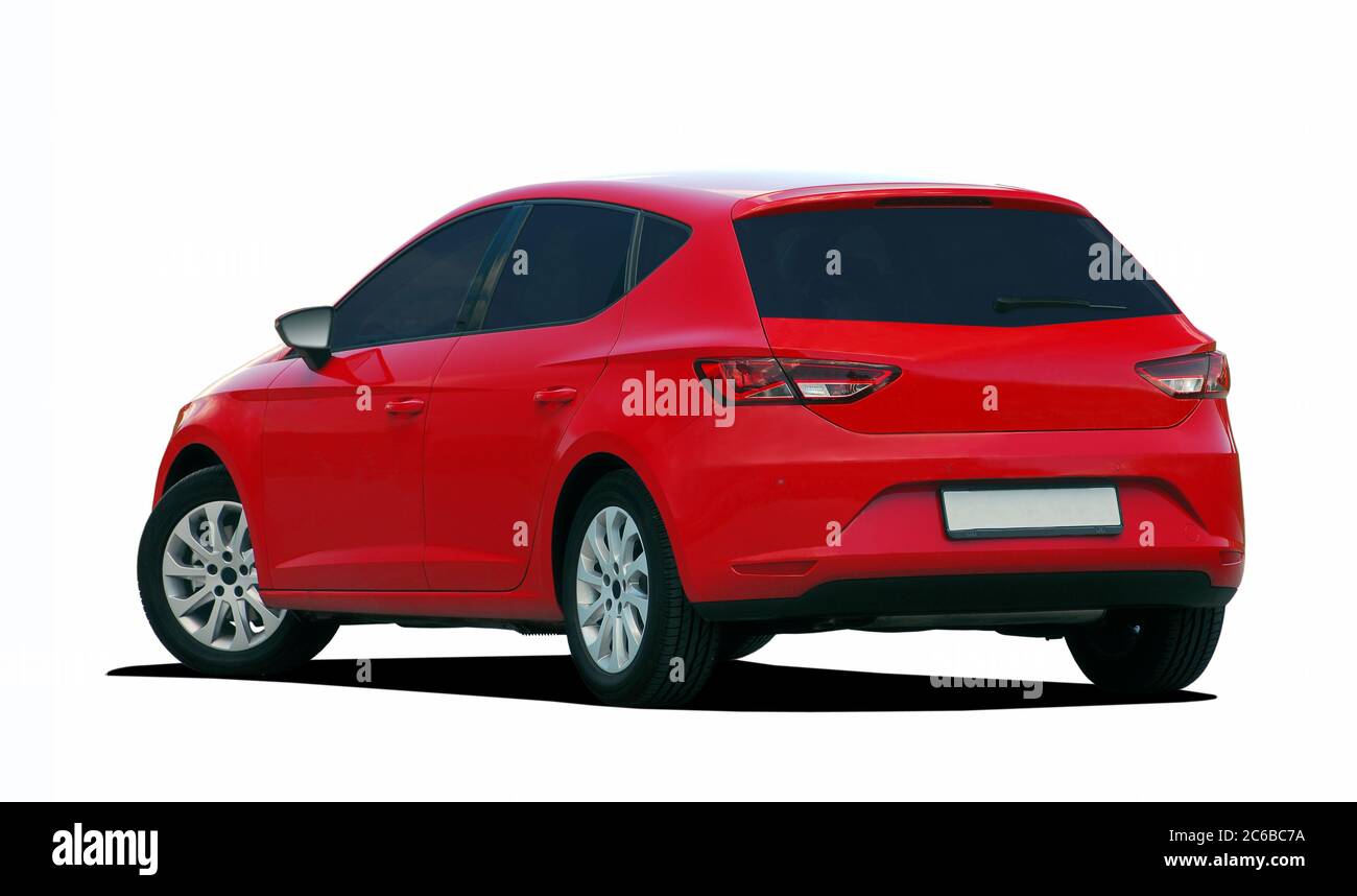 red hatchback, red car Stock Photo - Alamy