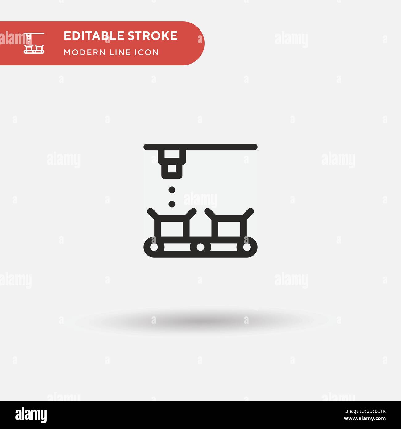 Conveyor Simple vector icon. Illustration symbol design template for ...
