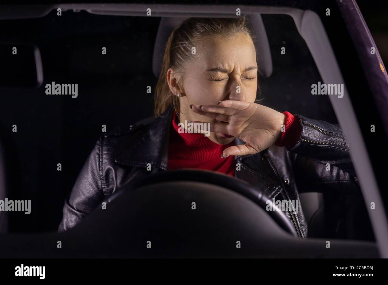Female car driver yawning hires stock photography and images Alamy