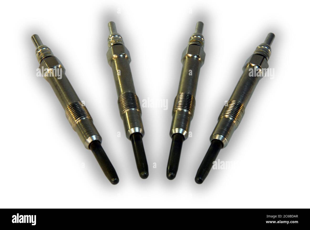 Glow plugs for diesel engine isolated on white background Stock Photo