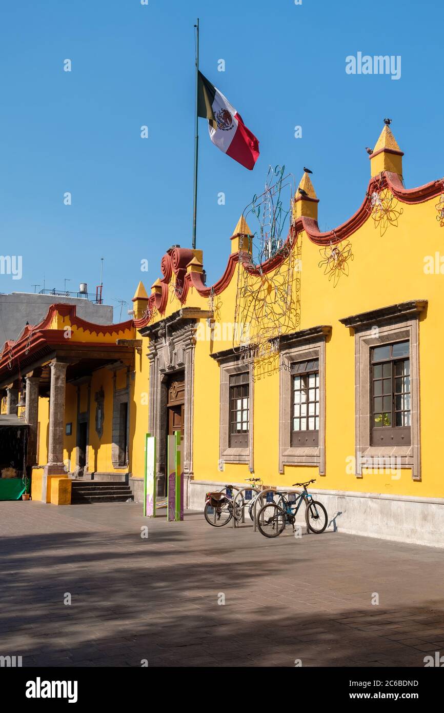 The colonial Town Hall Palace at Coyoacan in Mexico City Stock Photo