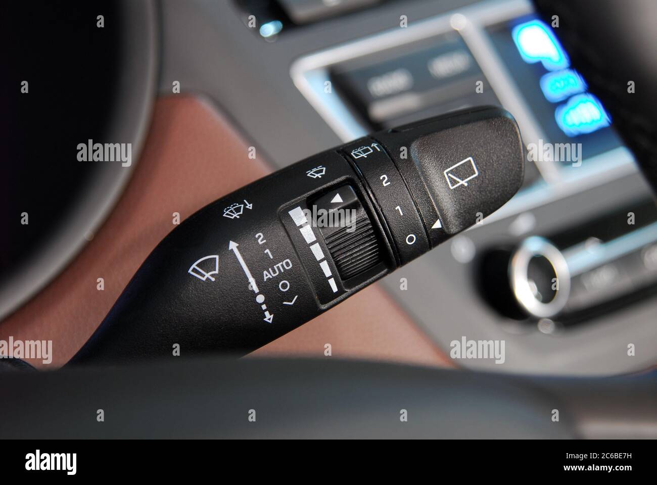 windshield wiper switch, Car Wipers Control Closeup, Cars Interiors detail Stock Photo