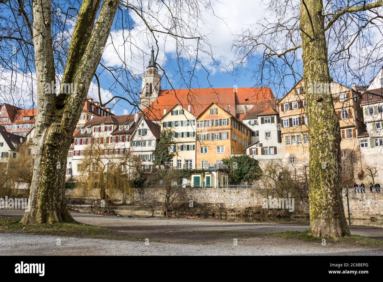 Old town and park of Tübingen, Germany Stock Photo