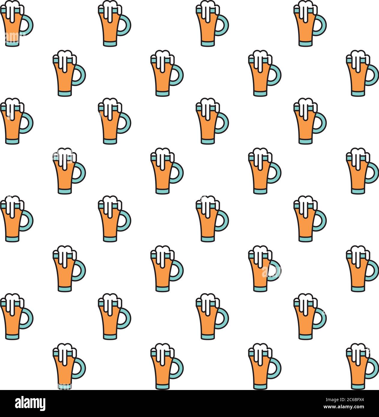 fresh beers jars pattern background vector illustration design Stock Vector