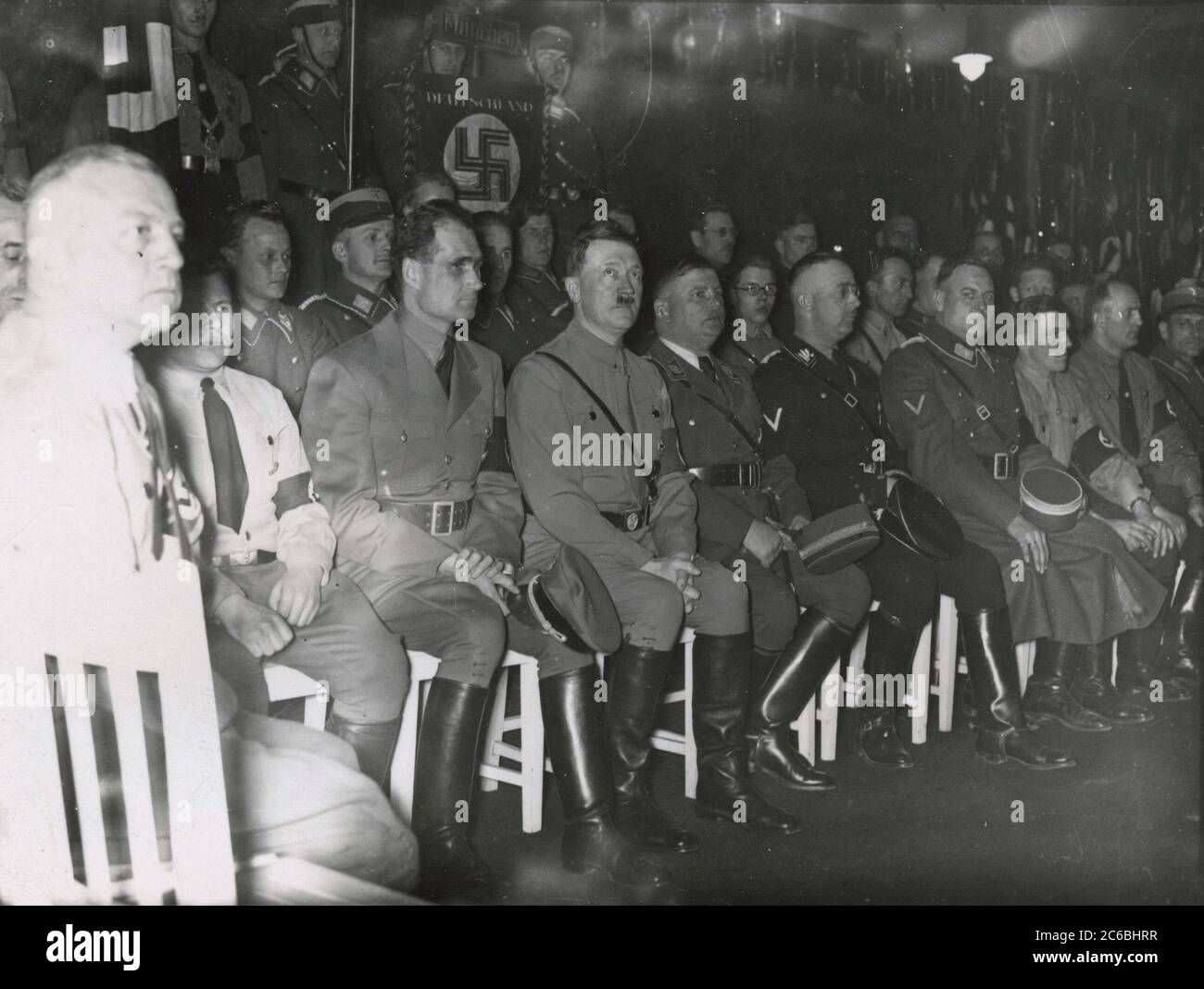 Celebration of November 9th in Munich - Wegner, A., Hess, Hitler, Roehm, Heinrich Hoffmann Photographs 1934 Adolf Hitler's official photographer, and a Nazi politician and publisher, who was a member of Hitler's intimate circle. Stock Photo