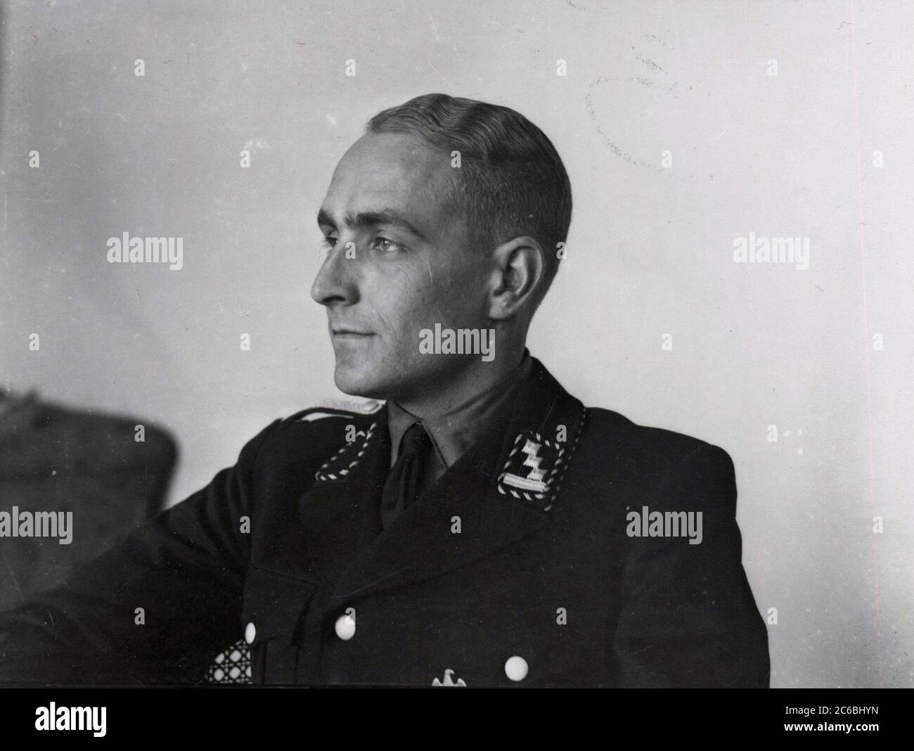 Stenge, adjutant of Rudolf Hess - portrait Heinrich Hoffmann Photographs 1934 Adolf Hitler's official photographer, and a Nazi politician and publisher, who was a member of Hitler's intimate circle. Stock Photo