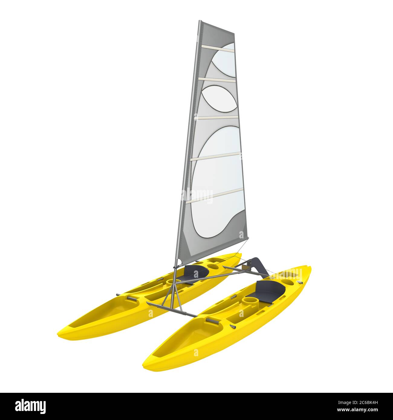 Kayak Sailboat Isolated Stock Photo Alamy