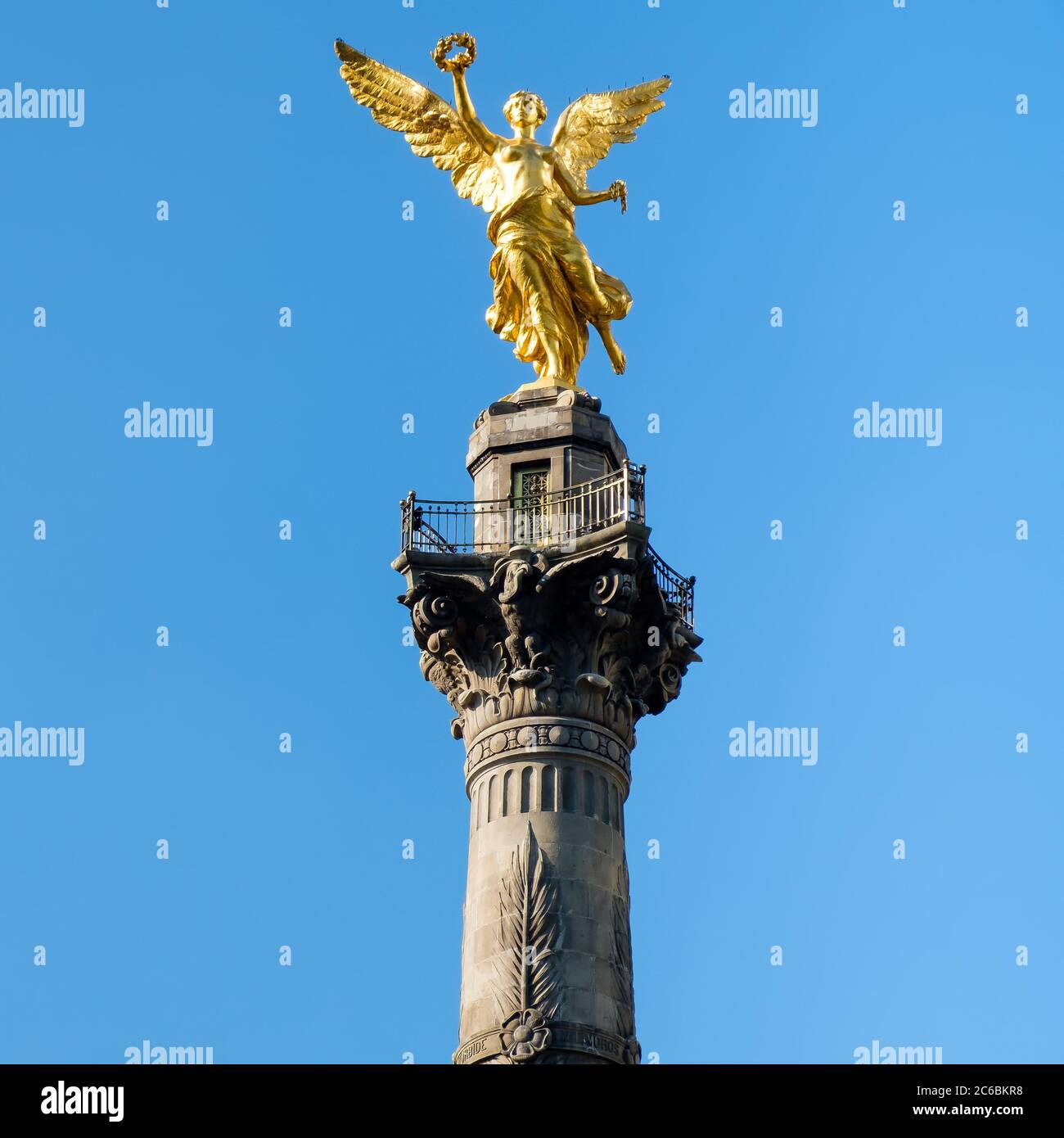 The Angel of Independence, a symbol of Mexico City, with a blue sky background Stock Photo - Alamy