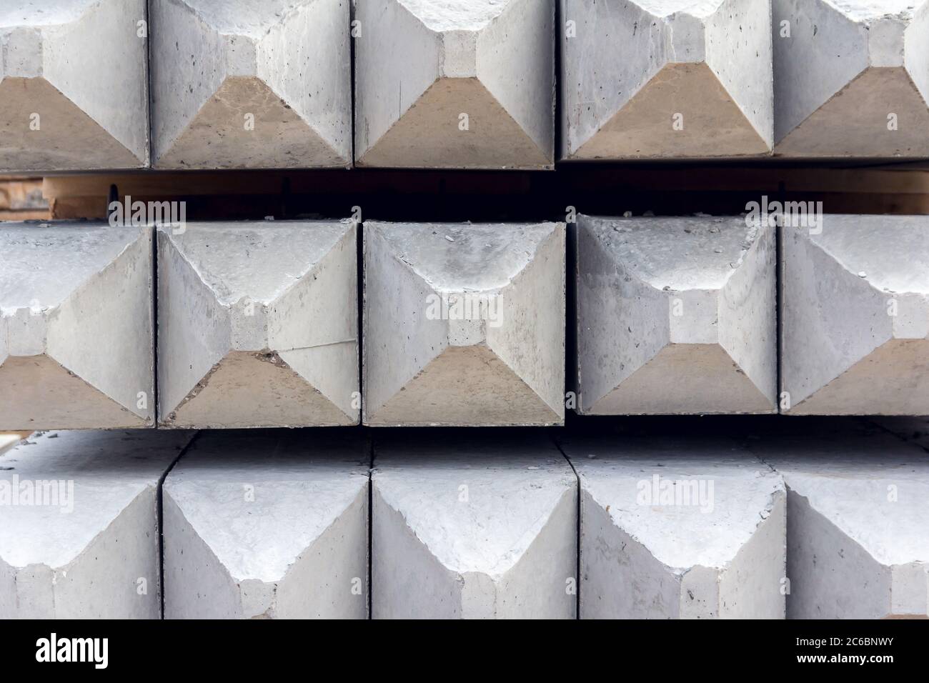 Reinforced concrete piles for the foundation of the building. Materials