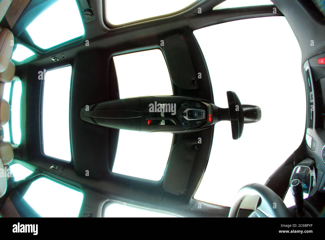 Car sunroof. Photo large sunroof inside car Stock Photo Alamy