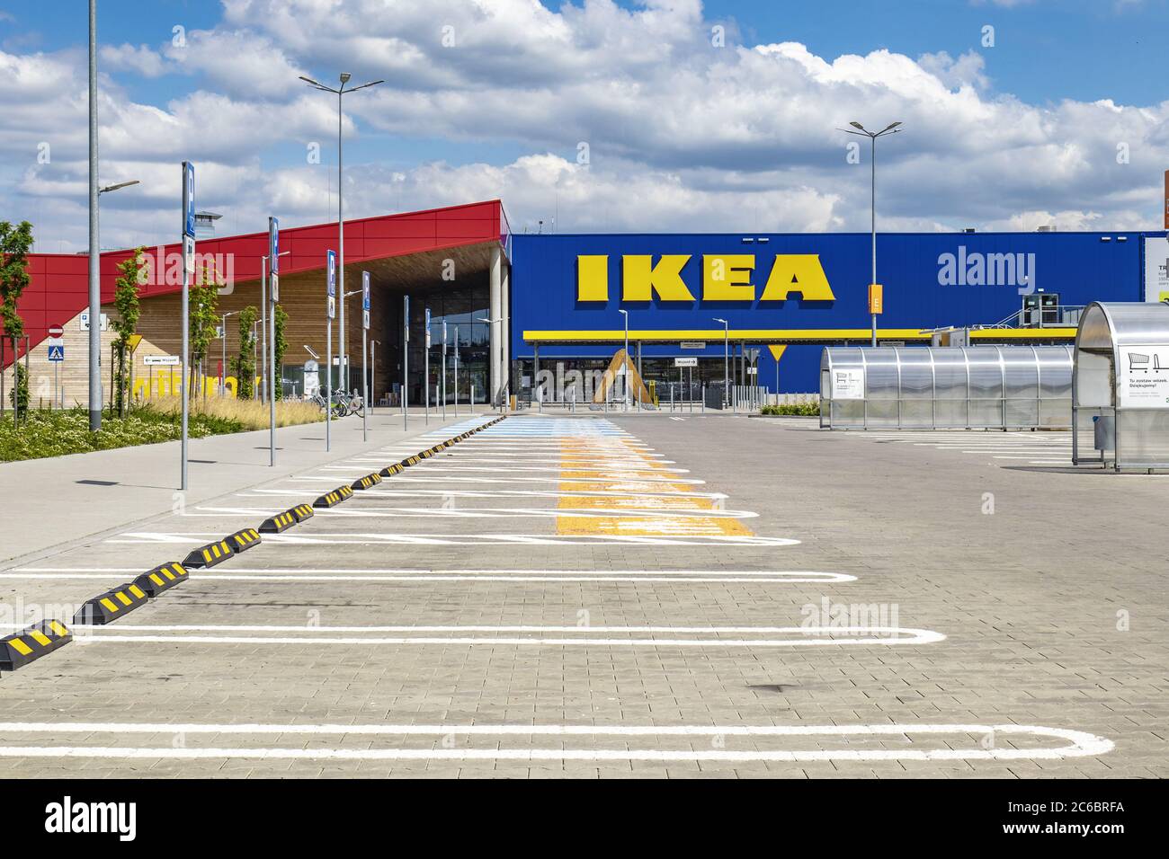 The entrance to Ikea furniture store with the view of a parking lot in  front of the building in Lublin, Poland Stock Photo - Alamy