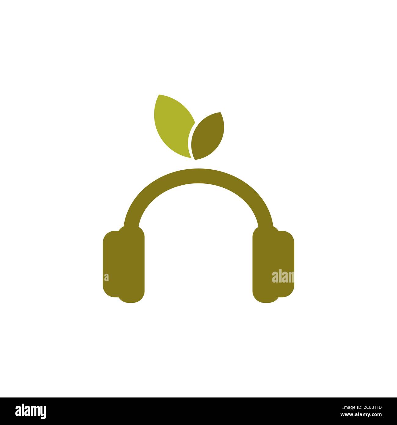 headphone eco vector design template illustration Stock Vector