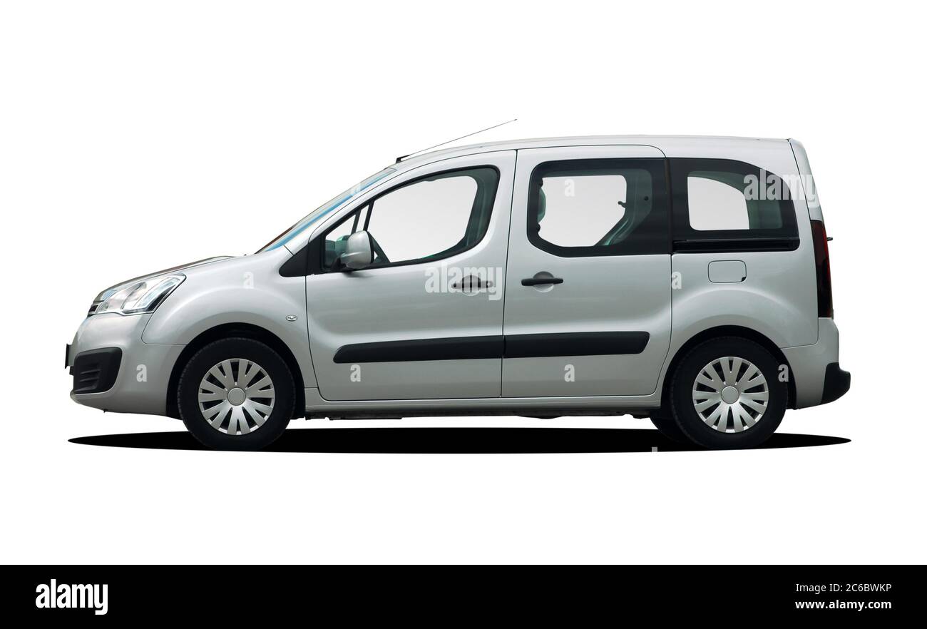 Station wagon. Passenger van isolated on white. Large station wagon isolated on white Stock