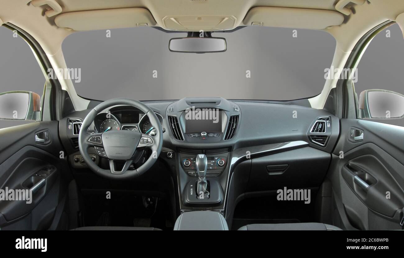 Car interior. The inside of the car. Dashboard of a modern car Stock