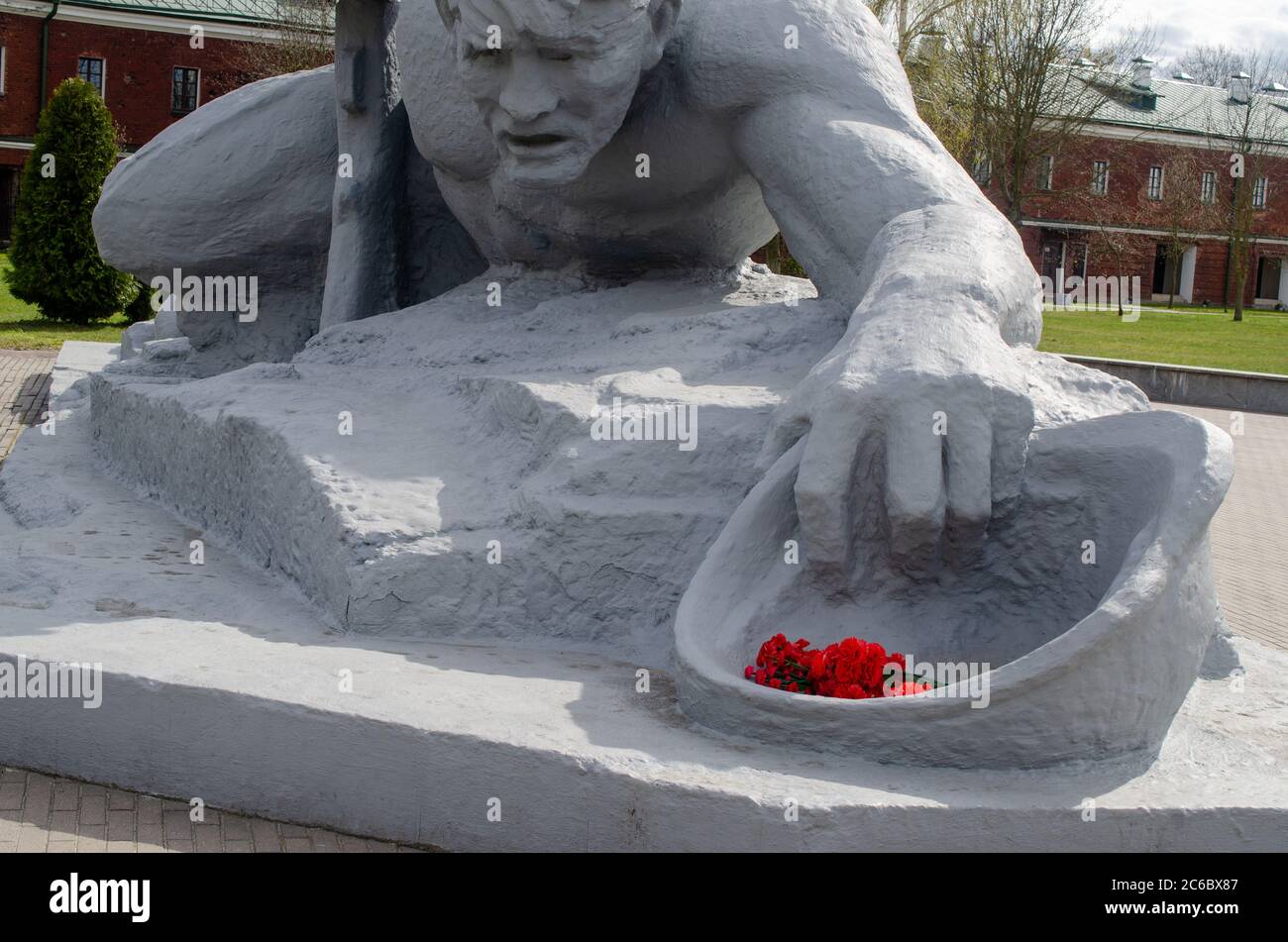 Brest, Belarus - April 18, 2020: Image with a sculpture to the monument Thirst of the Brest Fortress. Stock Photo