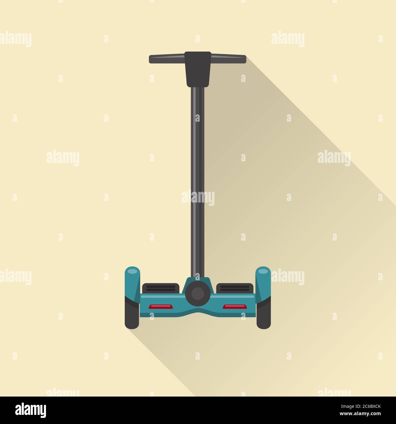 Flat style self-balancing scooter icon with long shadow Stock Vector
