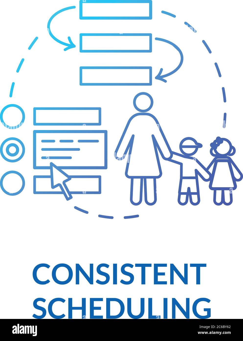 Children consistent scheduling concept icon. Preschool education. Early