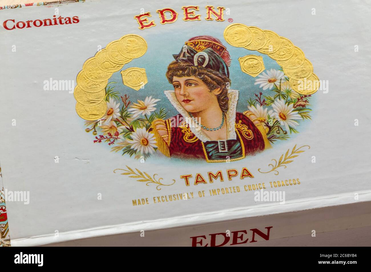 Vintage Cigar Box, USA Stock Photo