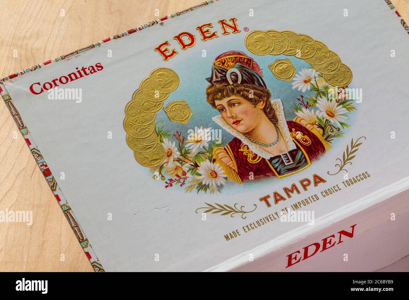 Vintage Cigar Box, USA Stock Photo