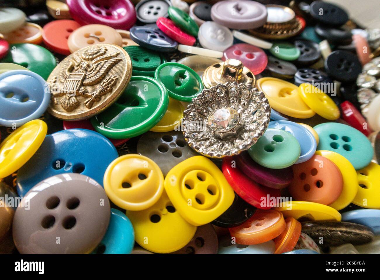 Vintage Button Collection Stock Photo