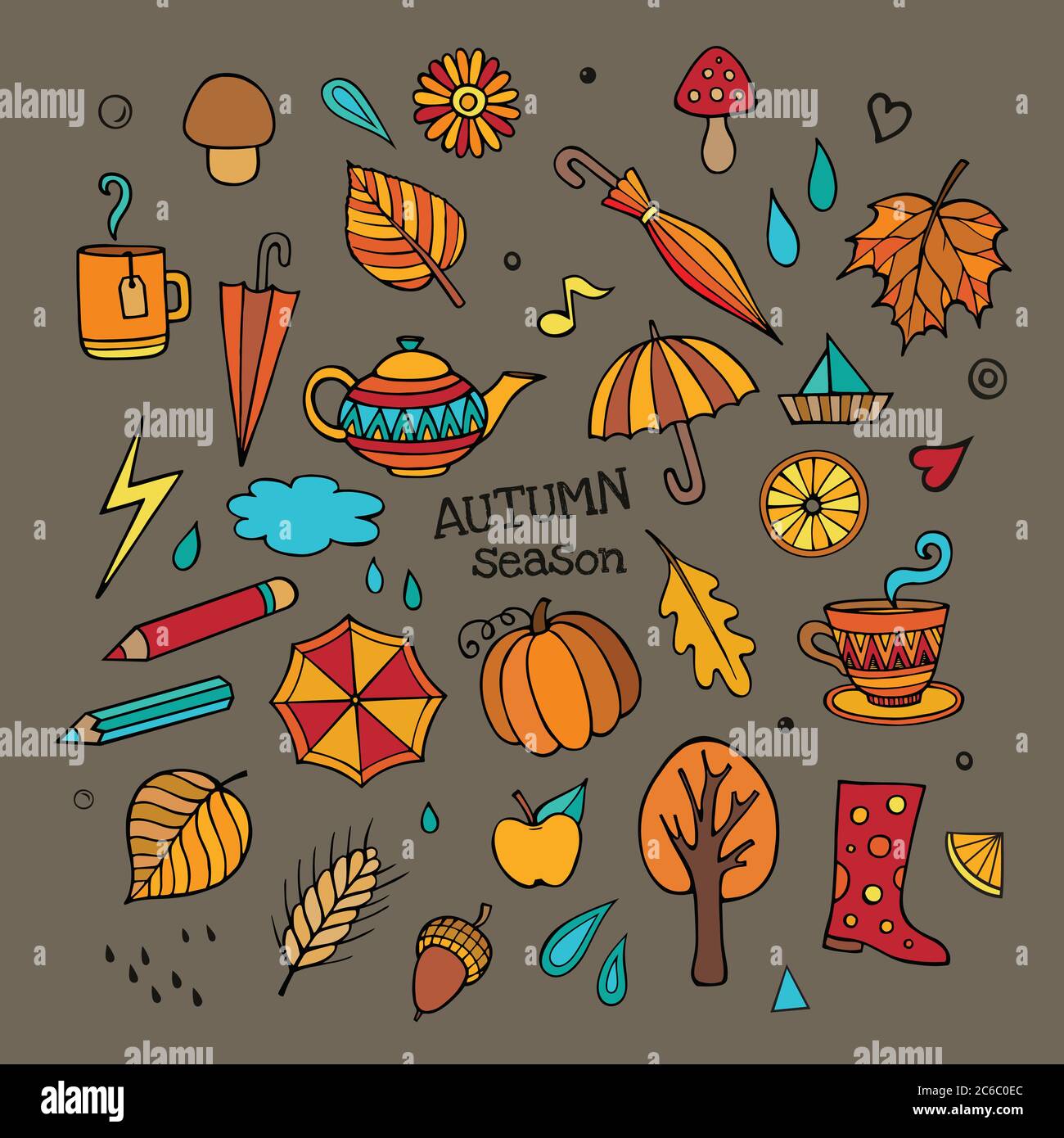 Vector set of different autumn elements Stock Vector Image & Art - Alamy