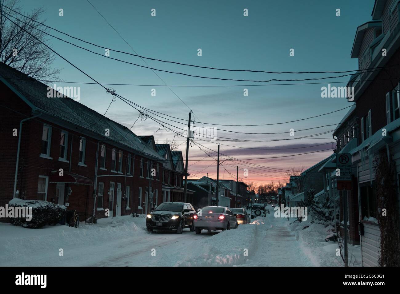 Rush hour in the snow Stock Photo