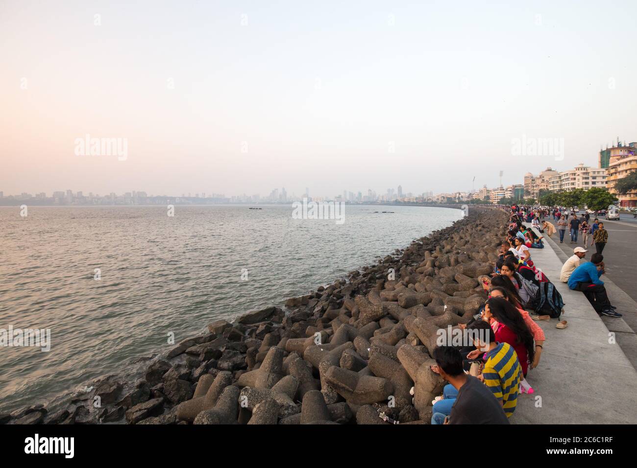 Marine Drive Life in Mumbai India Stock Photo