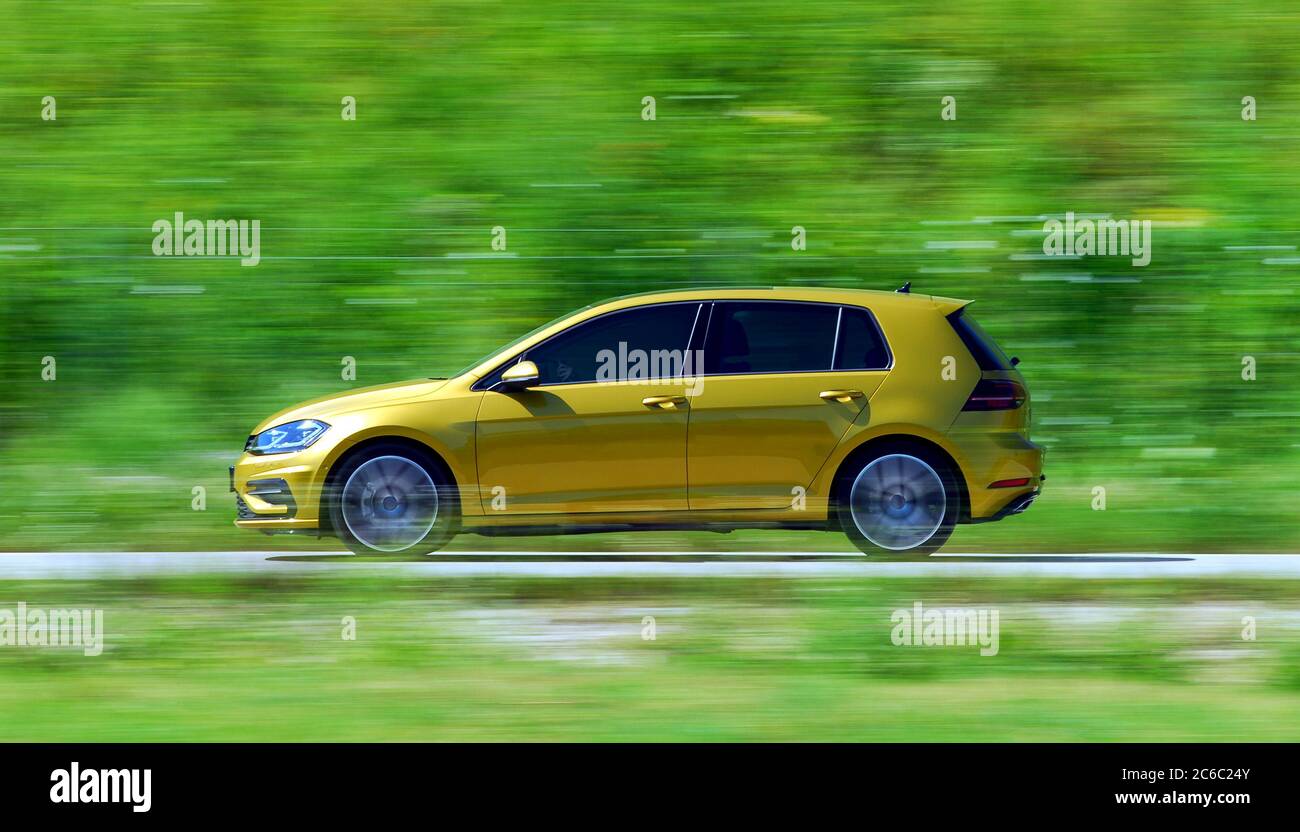 Moving car. Car photographed at high speeds. Passenger car at high ...