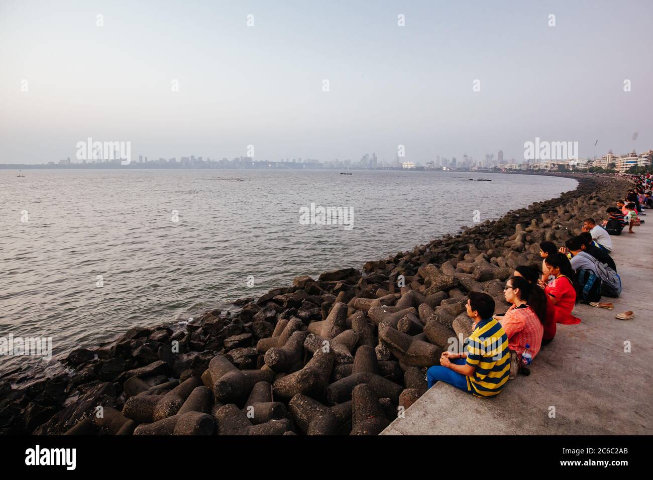 Marine Drive Life in Mumbai India Stock Photo