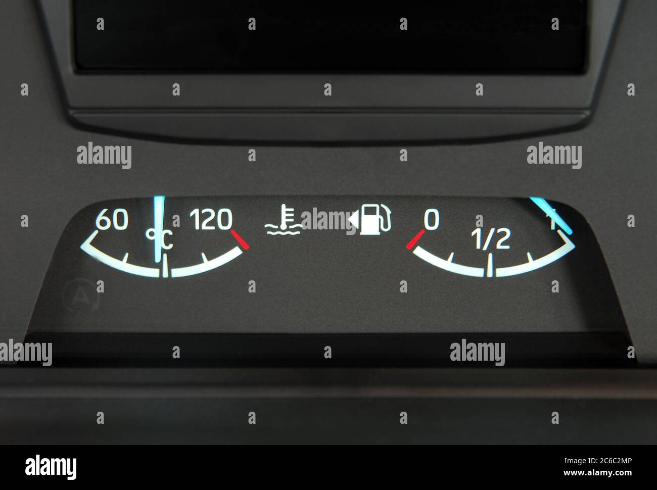 Instrument panel of the car. Analog instruments for temperature, and fuel Stock Photo Alamy