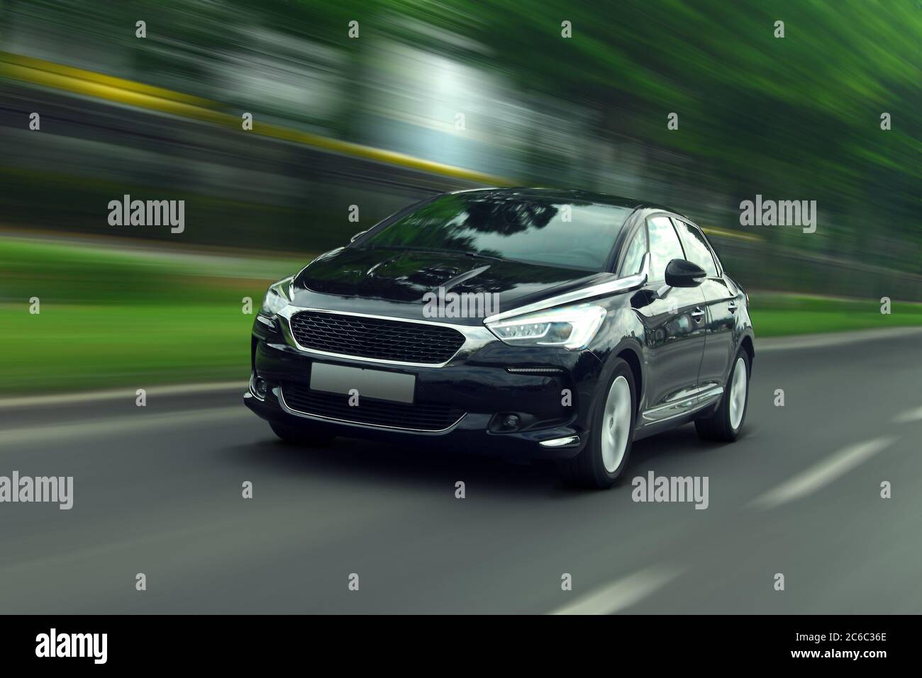 Moving car. Car photographed at high speeds. Passenger car at high ...