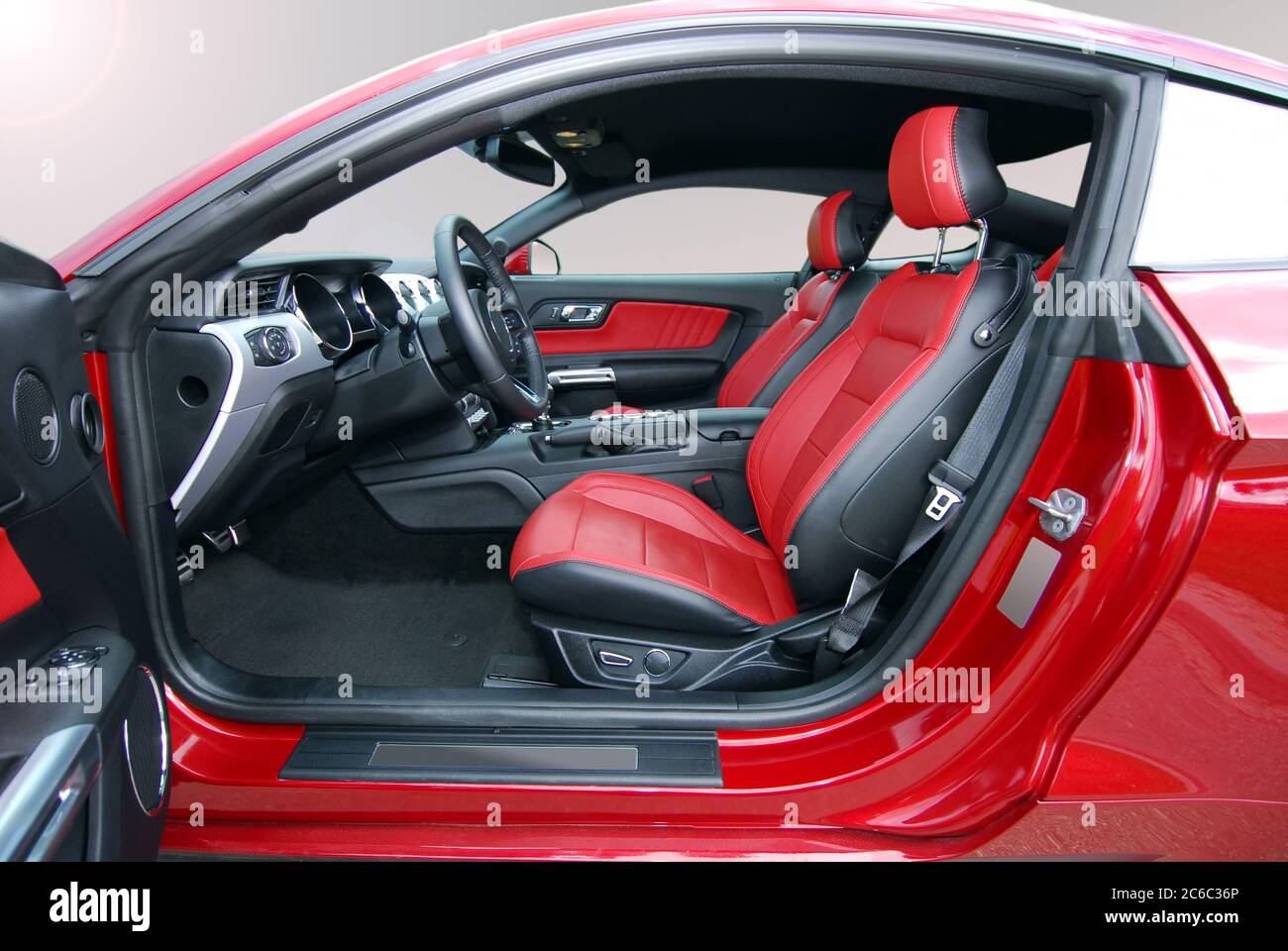 White Dark Red Car Interior White Dark Red Car Interior