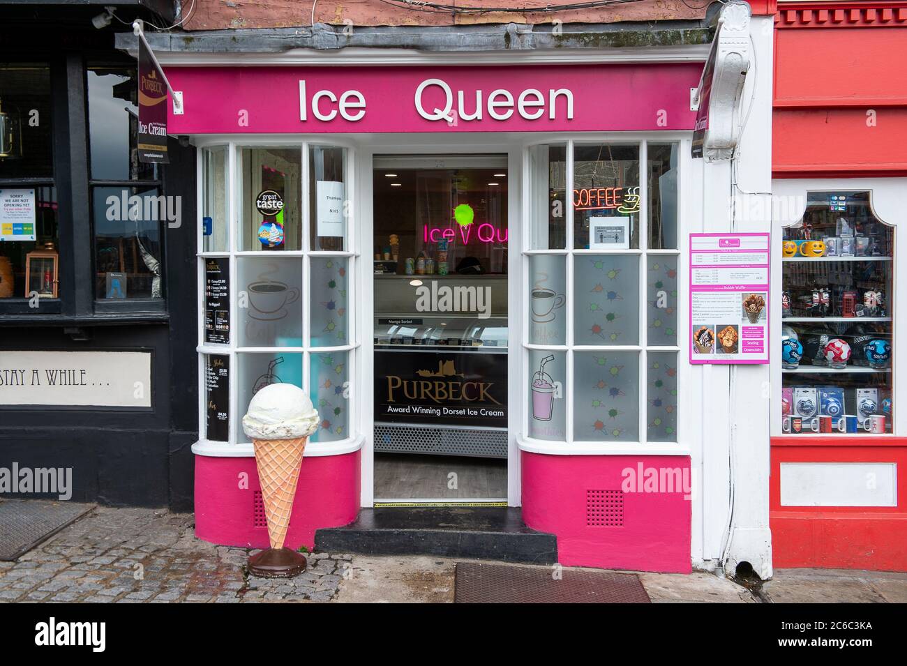 Windsor, Berkshire, UK. 8th July, 2020. The Ice Queen ice cream shop