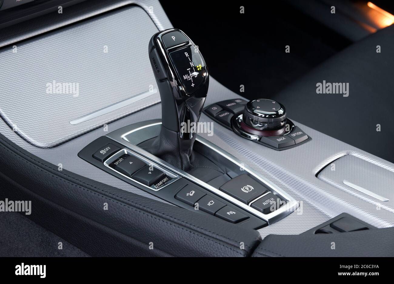Automatic selector lever in the passenger car Stock Photo Alamy