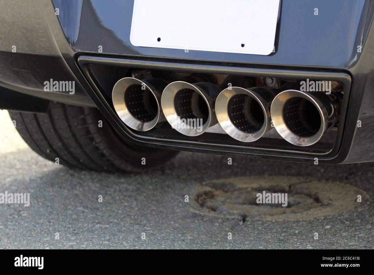 Exhaust pipe system. Exhaust pipe on a sports car Stock Photo Alamy