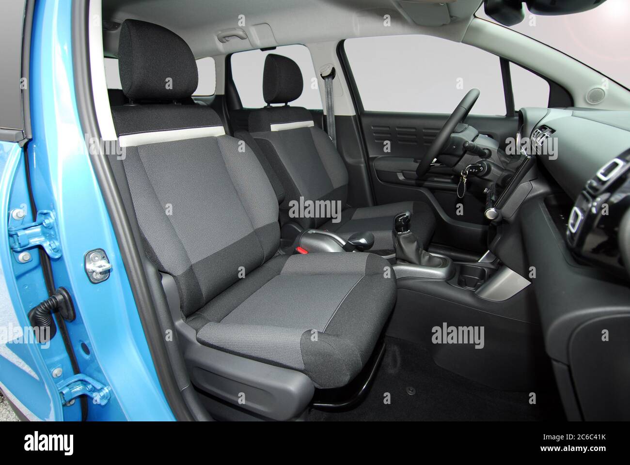 Front car seats. Front seats of a modern passenger car Stock Photo Alamy