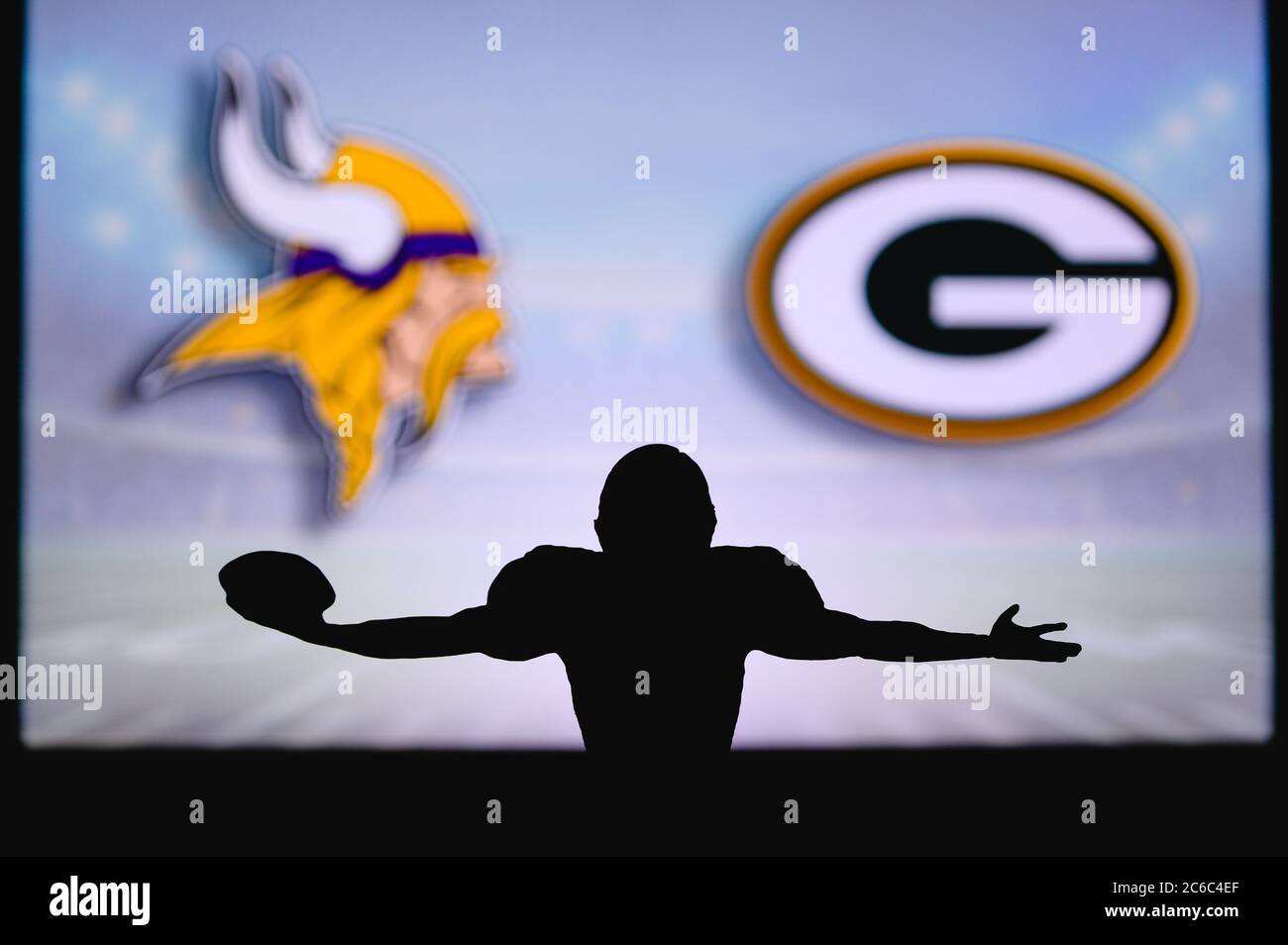 Minnesota Vikings vs. Green Bay Packers . NFL Game. American Football