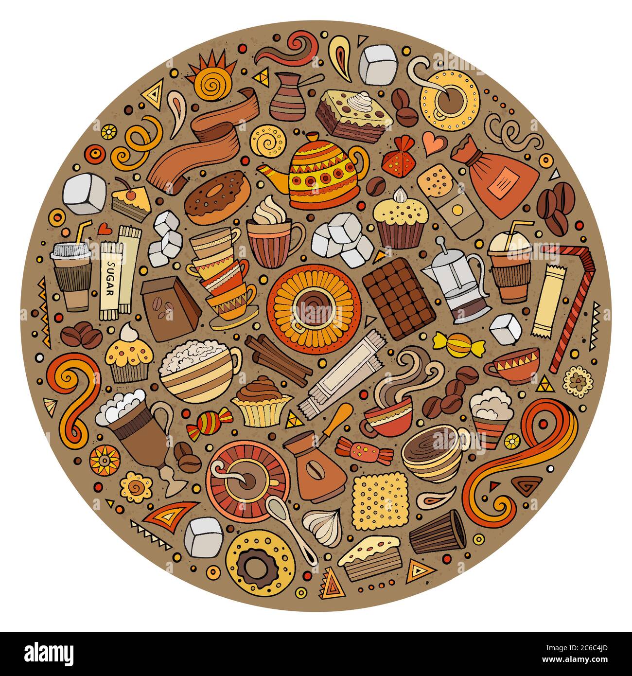 Set of Cafe cartoon doodle objects Stock Vector Image & Art - Alamy