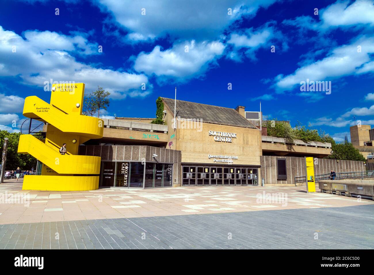 Brutalist style Queen Elizabeth Hall and Purcell Room at the Southbank Centre, London, UK Stock Photo