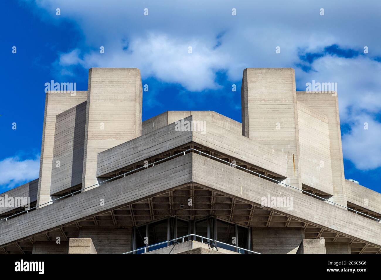 Brutalist style National Theatre at the Southbank, London, UK Stock Photo