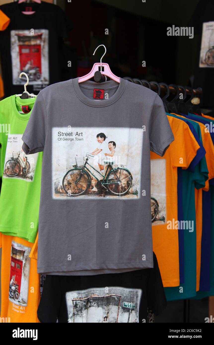 Souvenir T Shirts For Sale At George Town In Penang Stock Photo Alamy