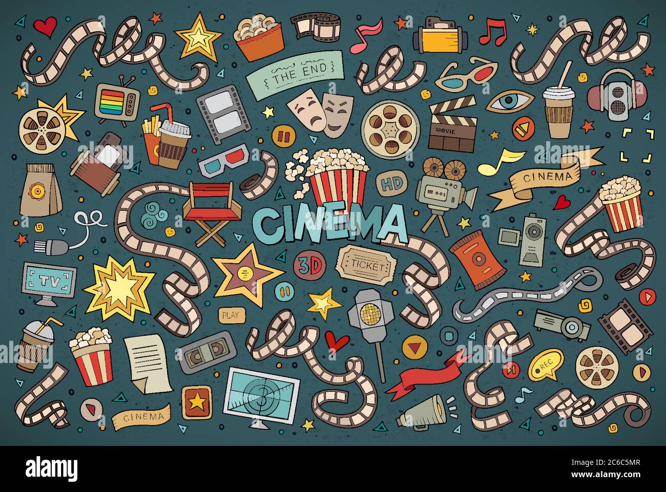 Objects film industry concept Stock Vector Images - Alamy